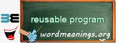 WordMeaning blackboard for reusable program